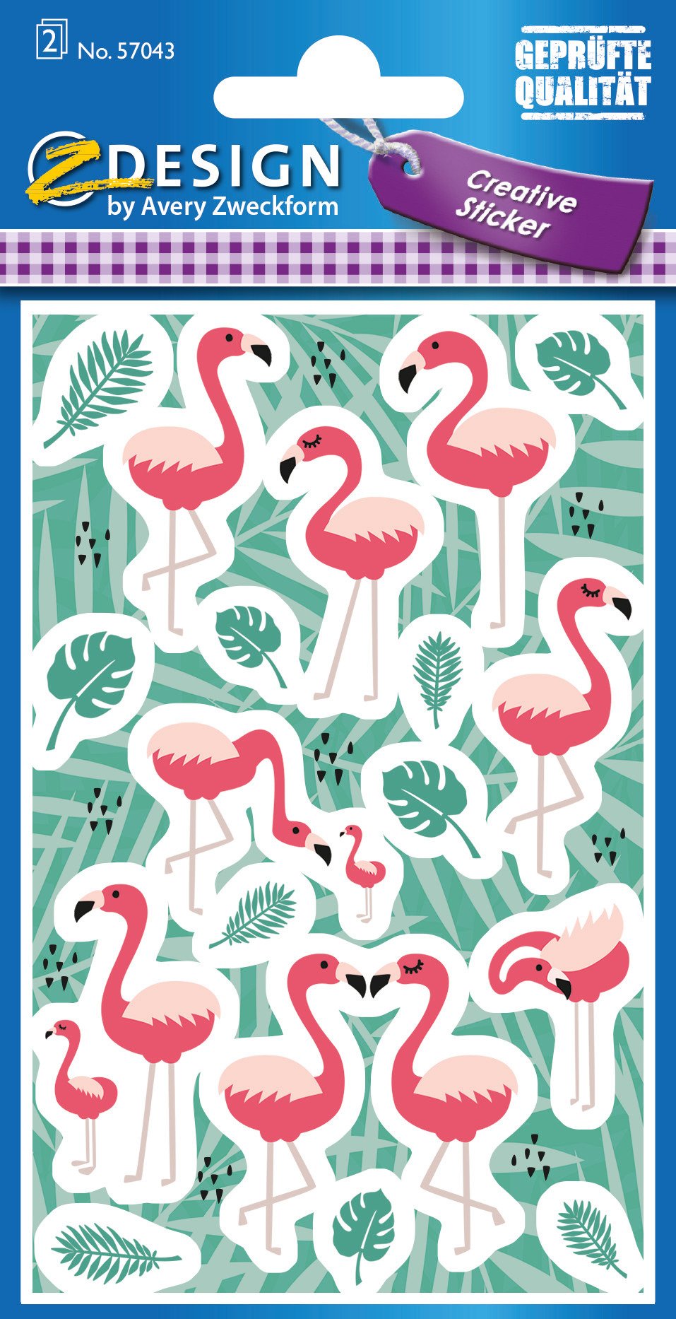 avery-zweckform-57043-z-design-deko-sticker-flamingo-bl-tter-36-st-ck image 2