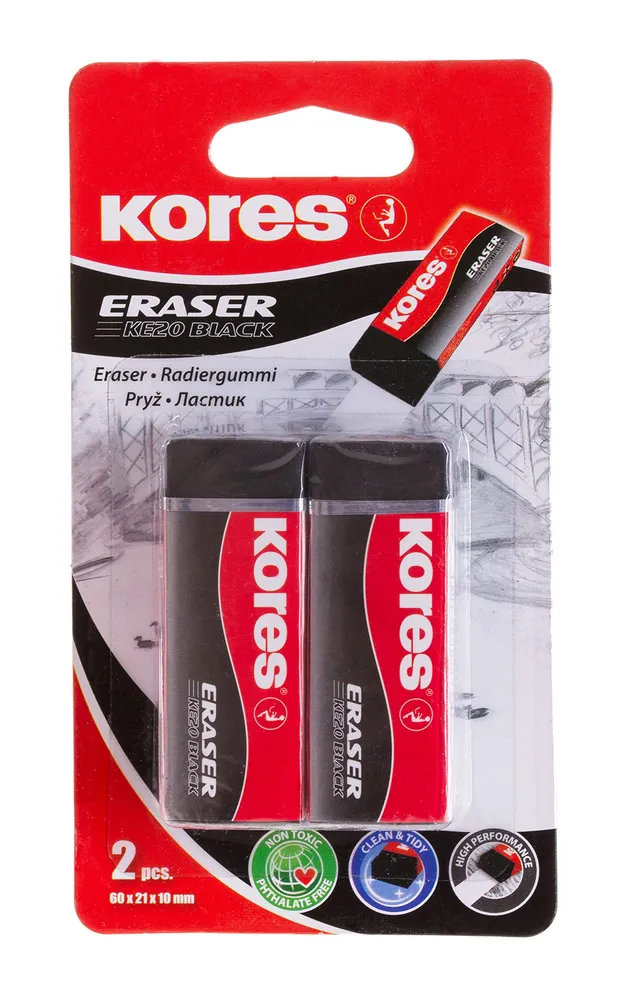 kores-migoo-radiergummi-schwarz-2er-pack-auf-blister image 1