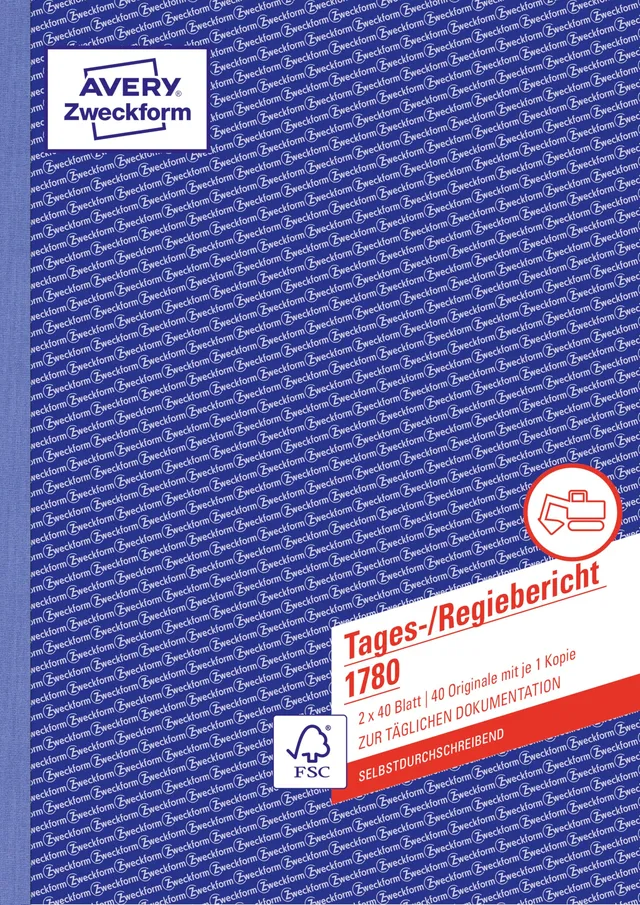 avery-zweckform-1780-tages-regiebericht-a4-selbstdurchschreibend-2x40-blatt-wei- image 1