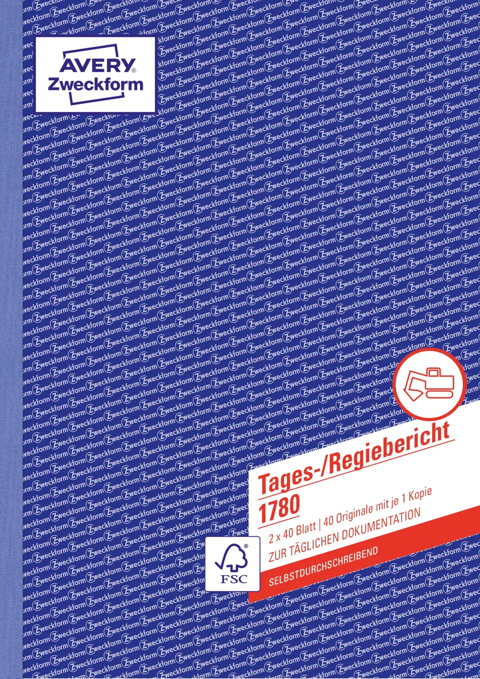 avery-zweckform-1780-tages-regiebericht-a4-selbstdurchschreibend-2x40-blatt-wei- image 1
