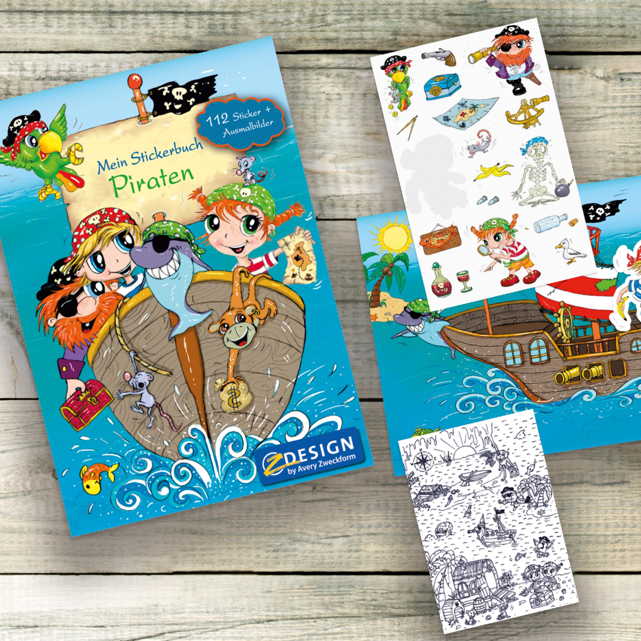 avery-zweckform-57797-z-design-kinder-stickerbuch-pirat-a5-112-sticker-5-spielwe image 4
