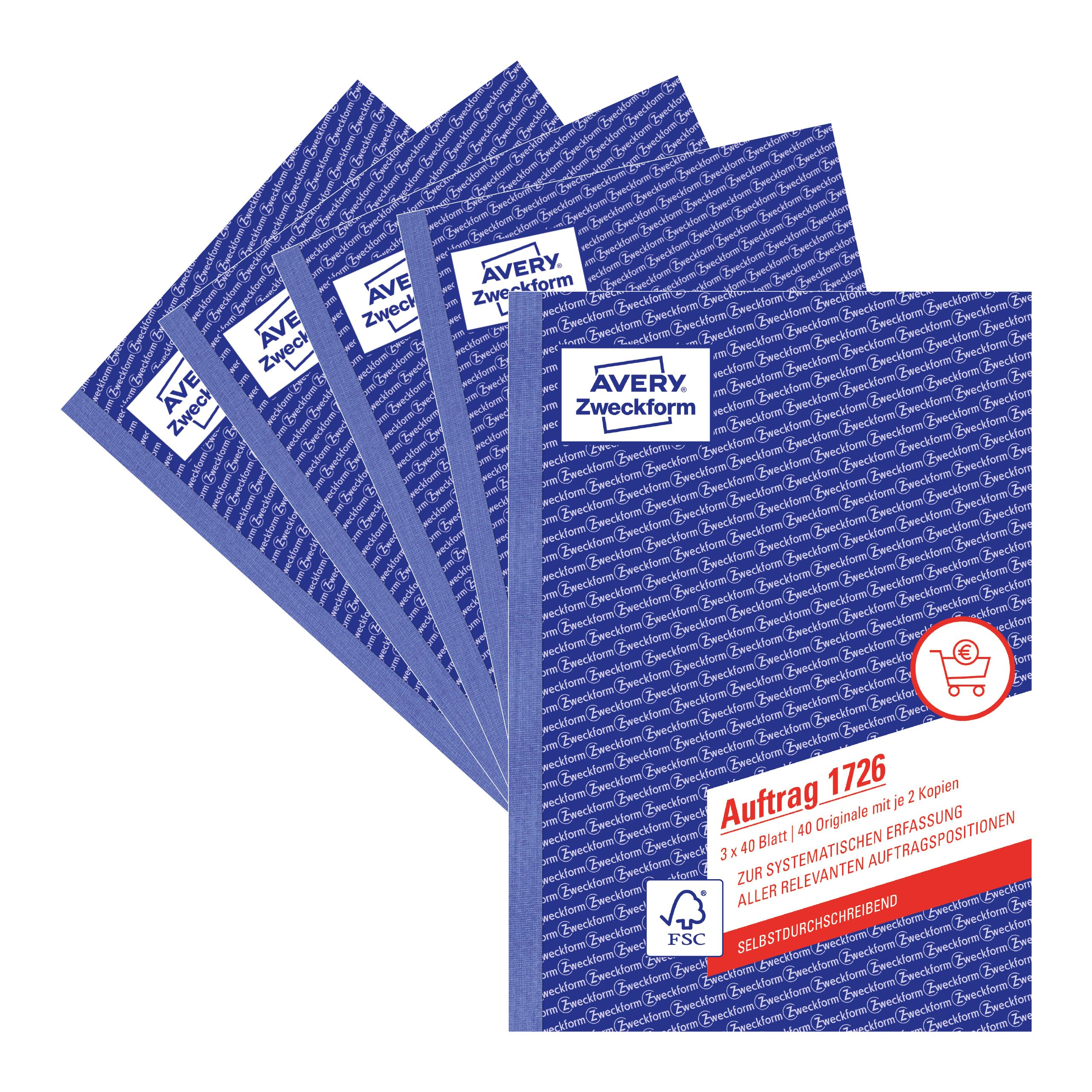 avery-zweckform-1726-5-auftragsbuch-a5-selbstdurchschreibend-3x40-blatt-5er-pack image 1