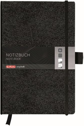 herlitz-notizbuch-classic-schwarz-a4-kariert-96-blatt-mit-leseband image 3