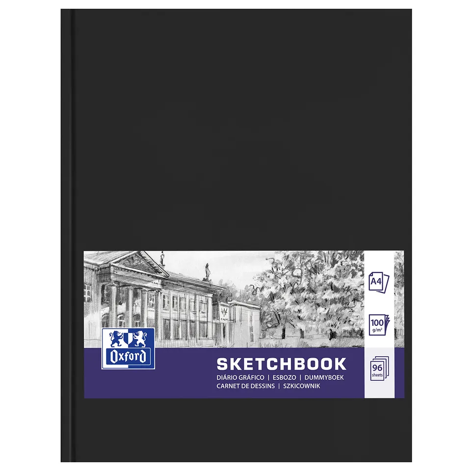 oxford-skizzenbuch-a4-96-blatt-100-g-m-hardcover-schwarz image 1