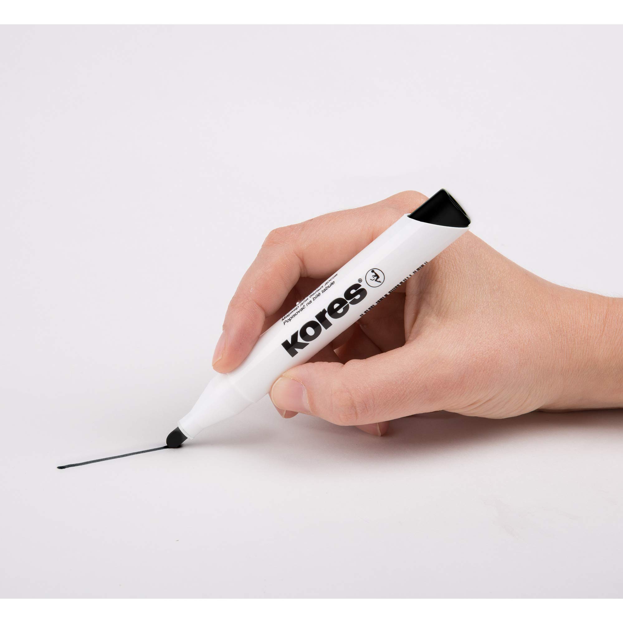 kores-k-marker-xw1-whiteboard-marker-schwarz-runde-spitze-12er-pack-20830 image 4