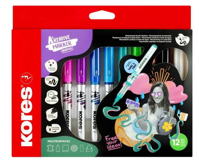 kores-kreative-acrylstifte-pinselspitze-12-st-ck-blister image 1