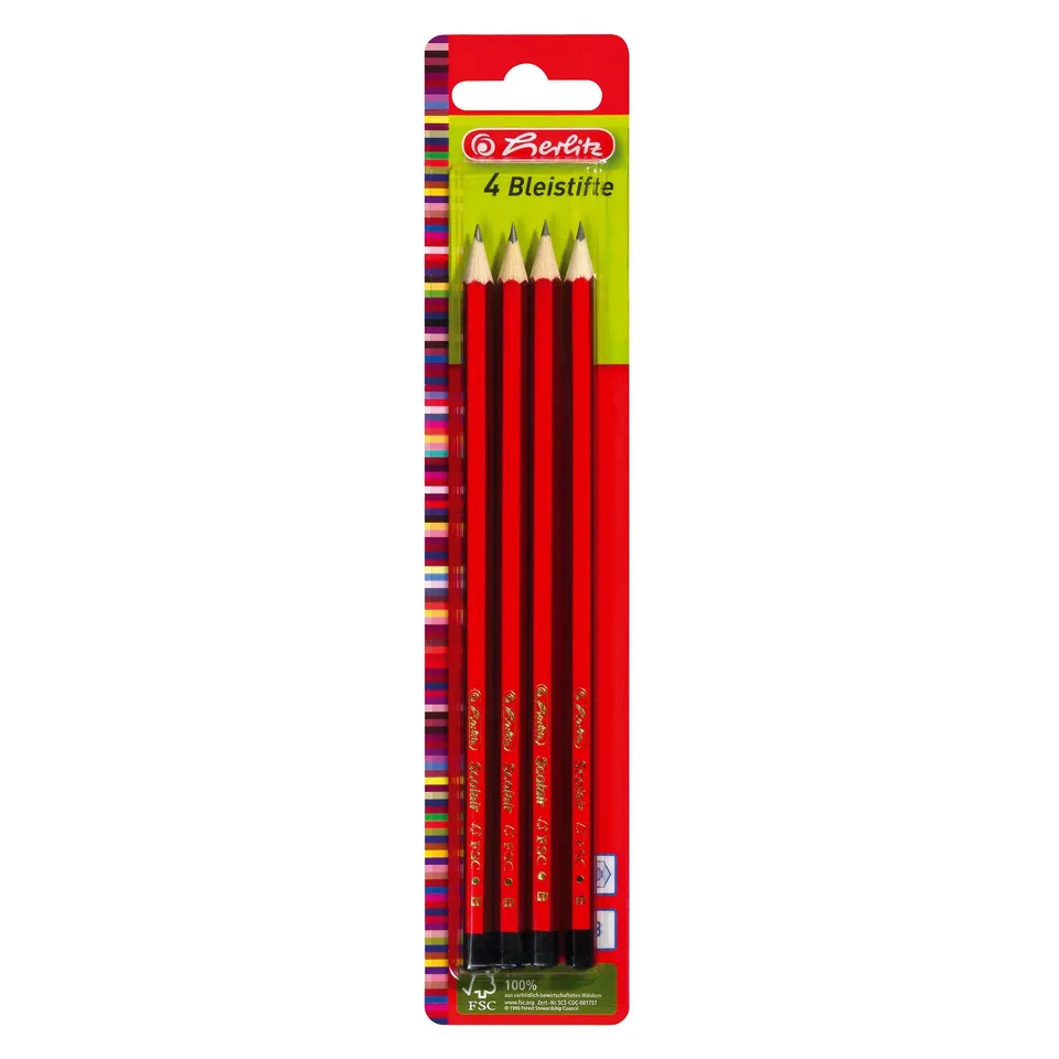 herlitz-scolair-bleistifte-b-bruchsicher-4-st-ck-auf-blisterkarte image 1