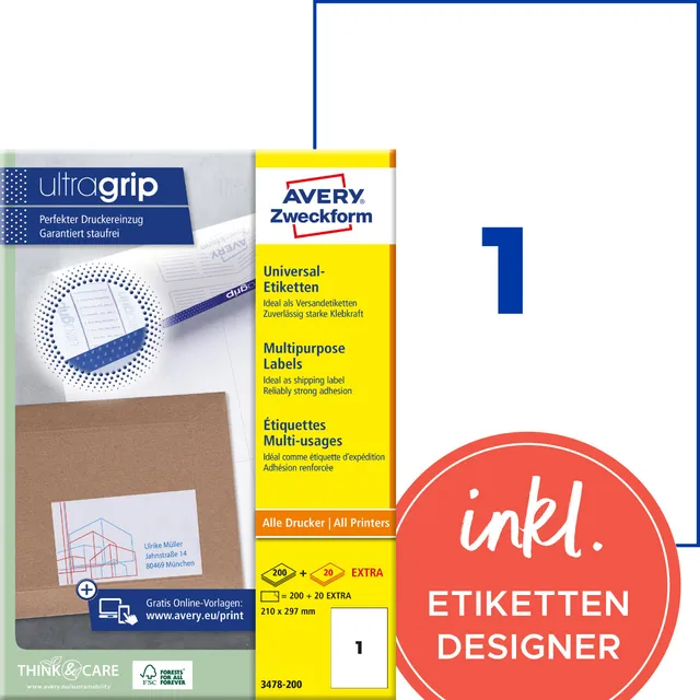 avery-zweckform-3478-200-universal-etiketten-210x297-mm-wei-220-blatt image 1