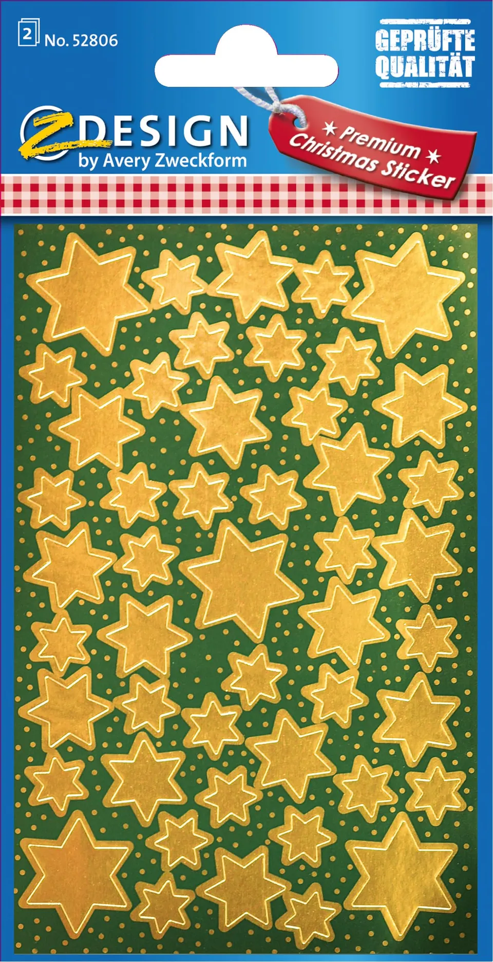 avery-zweckform-52806-z-design-weihnachtsaufkleber-sterne-gold-96-sticker image 1