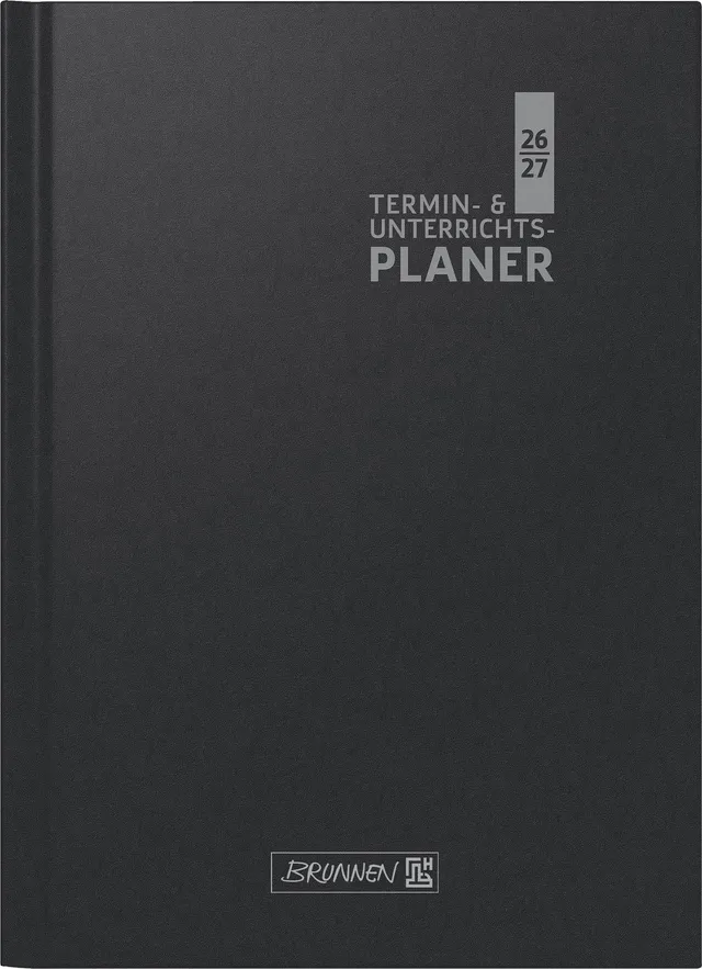 brunnen-termin-unterrichtsplaner-2026-2027-a4-schwarz-2-seiten-1-woche image 1