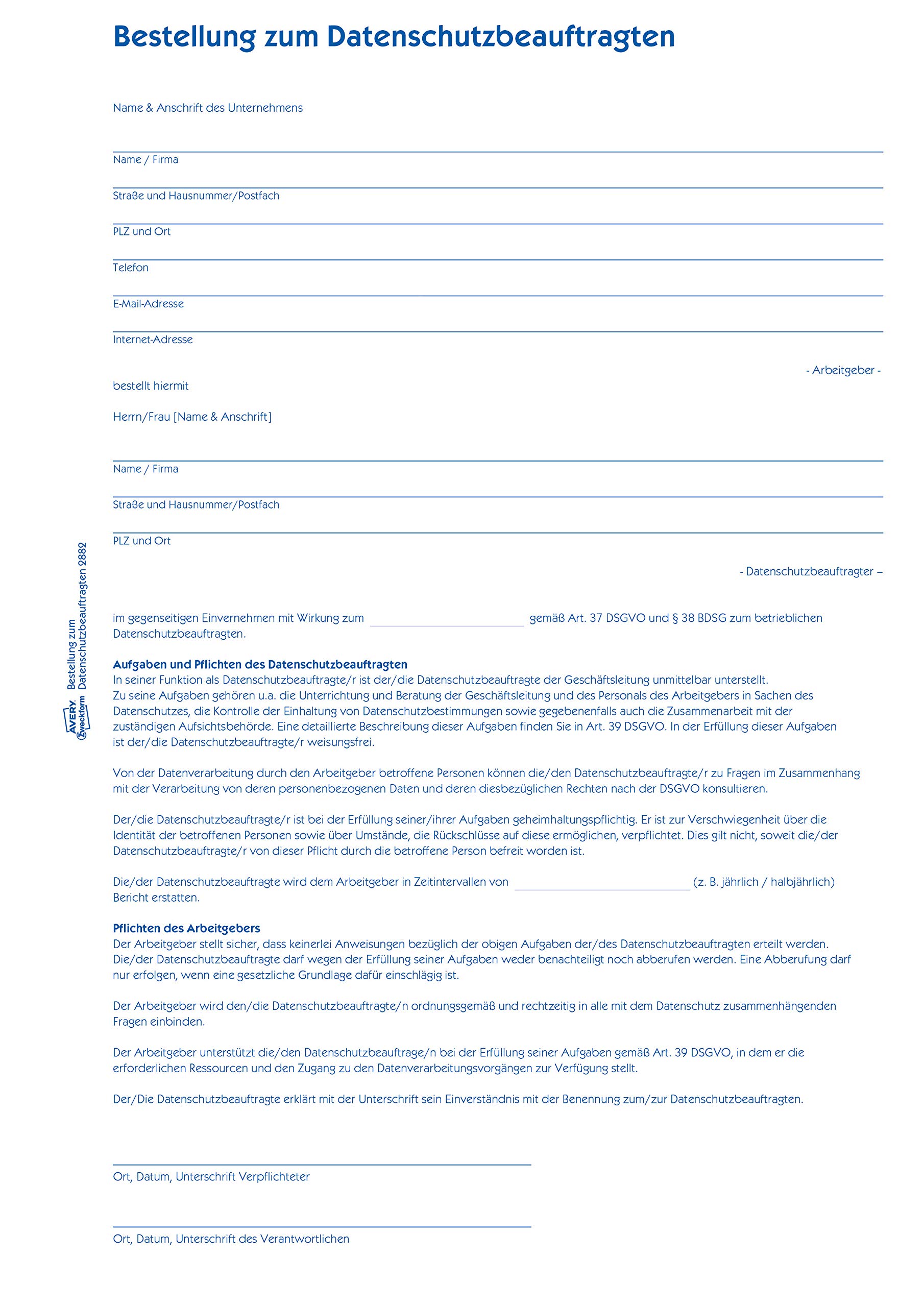 avery-zweckform-2882-formular-datenschutzbeauftragter-dsgvo-a4-5-st-ck-wei image 3