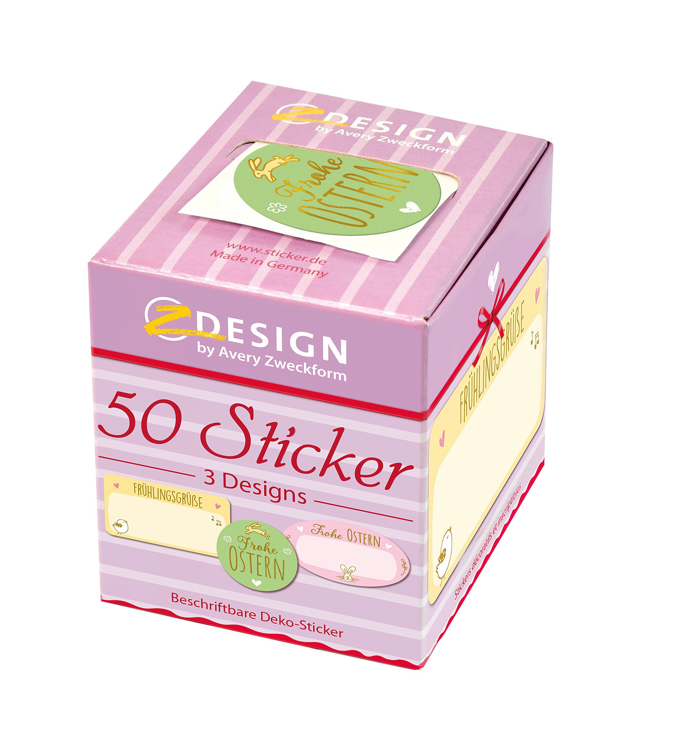 avery-zweckform-z-design-56857-oster-sticker-frohe-ostern-50-st-ck-auf-rolle image 2