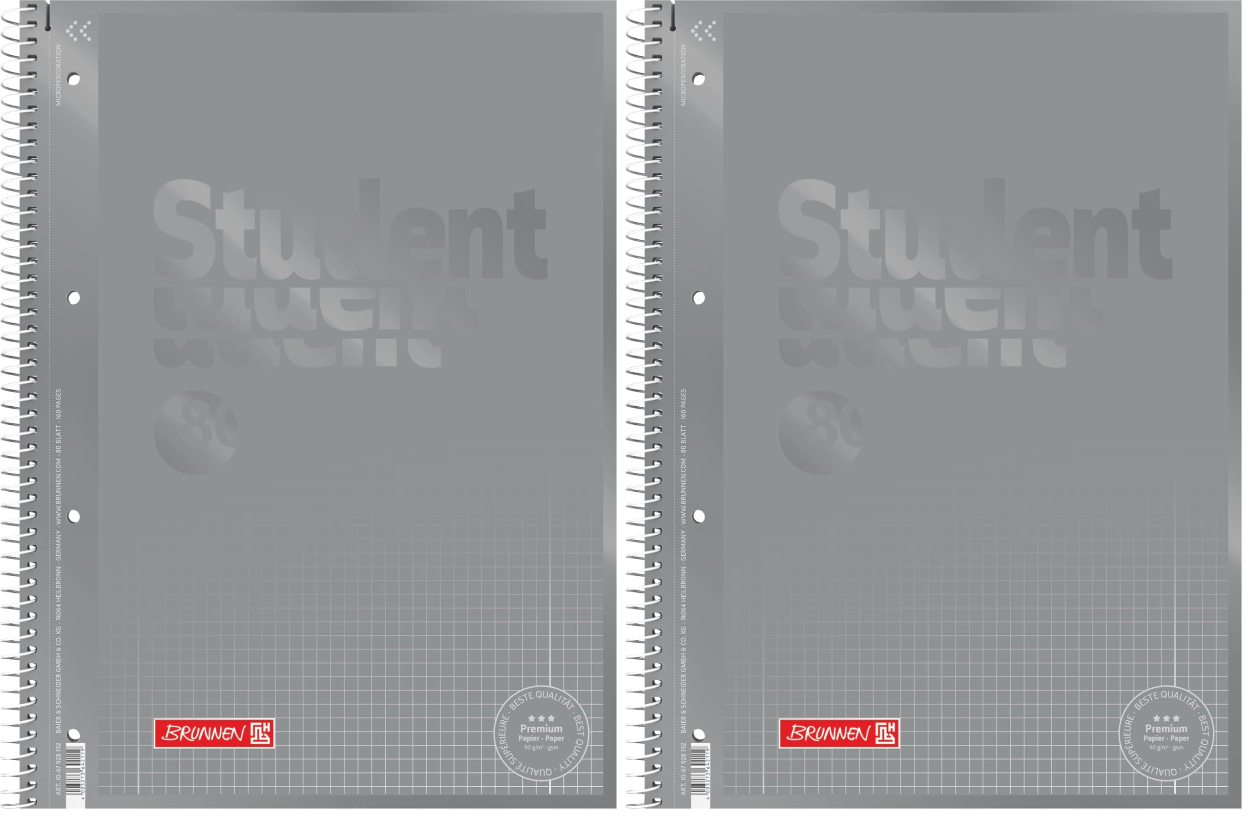 brunnen-collegeblock-premium-student-colour-code-a4-lineatur-28-80-blatt-silver image 8