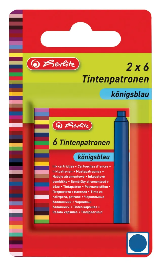 herlitz-tintenpatrone-standard-blau-12-st-ck-2-x-6-auf-blisterkarte image 1