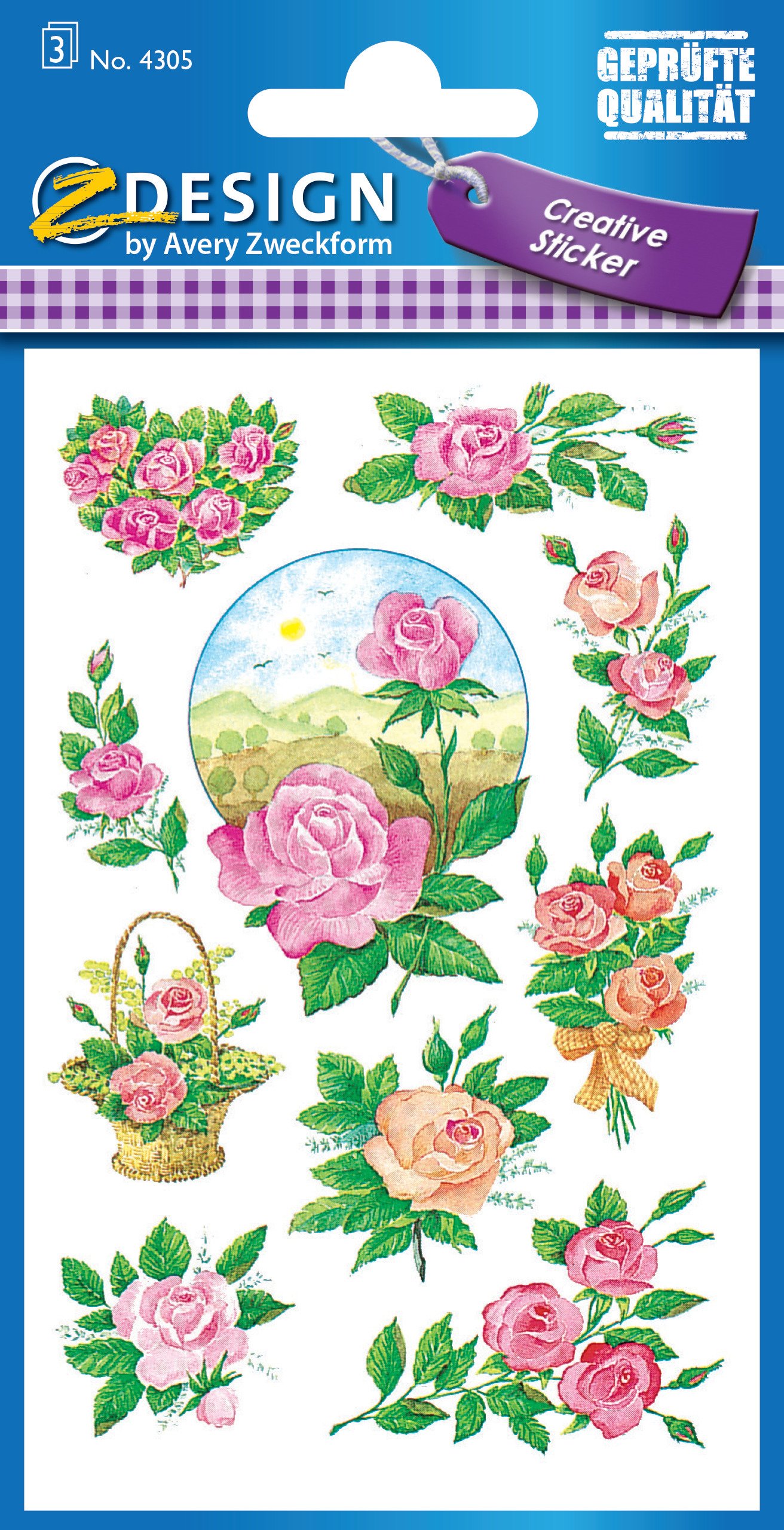 avery-zweckform-z-design-deko-sticker-rosen-30-aufkleber image 2