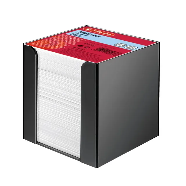 herlitz-notepad-zettelkasten-9-x-9-x-9-cm-schwarz-700-blatt-wei-gef-llt image 1