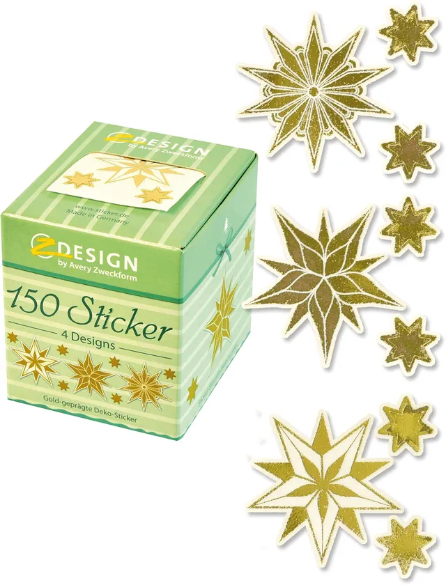 avery-zweckform-56823-sticker-sterne-goldpr-gung-transparent-38-mm-50-st-ck-auf- image 1