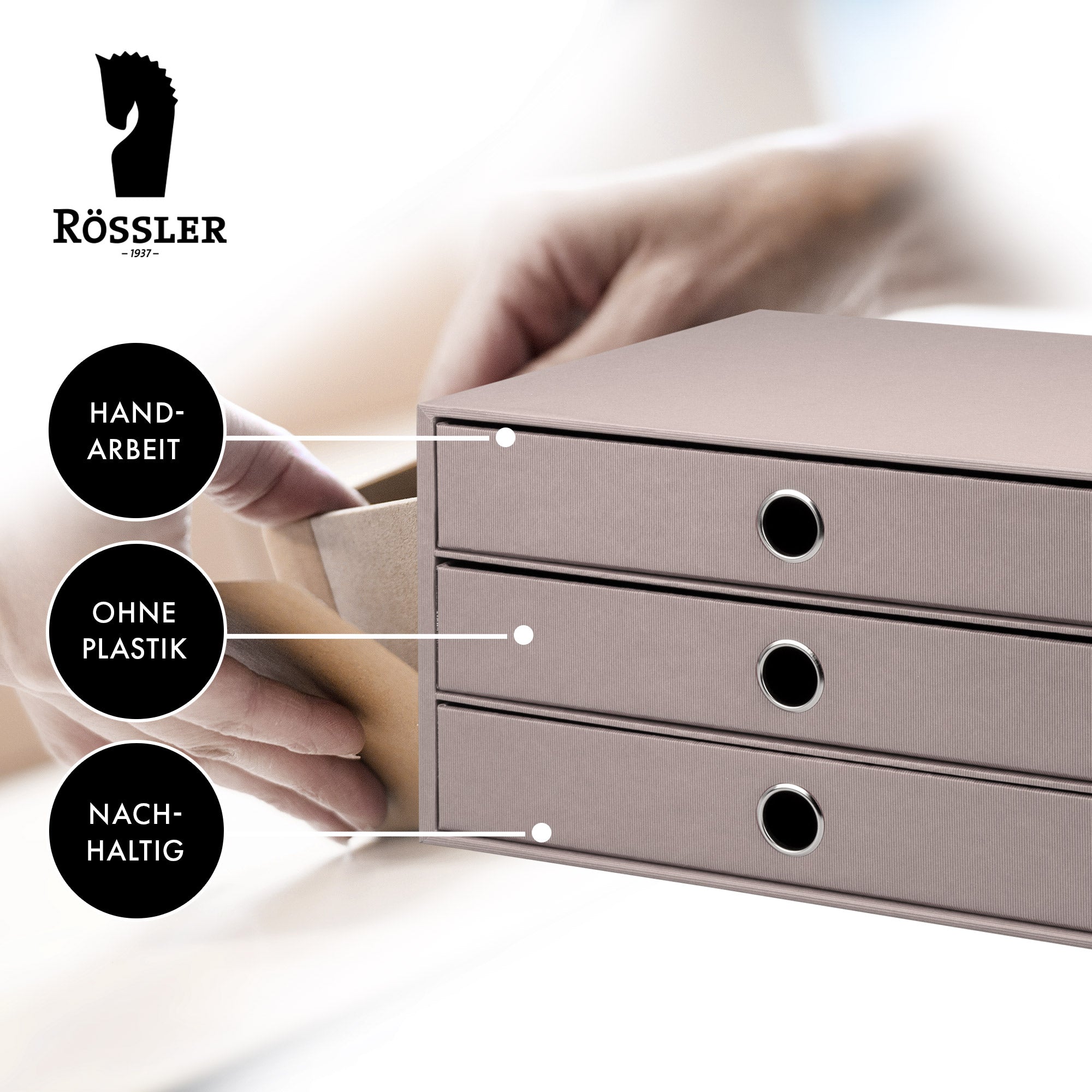 r-ssler-s-o-h-o-schubladenbox-a4-querformat-3-f-cher-taupe image 4