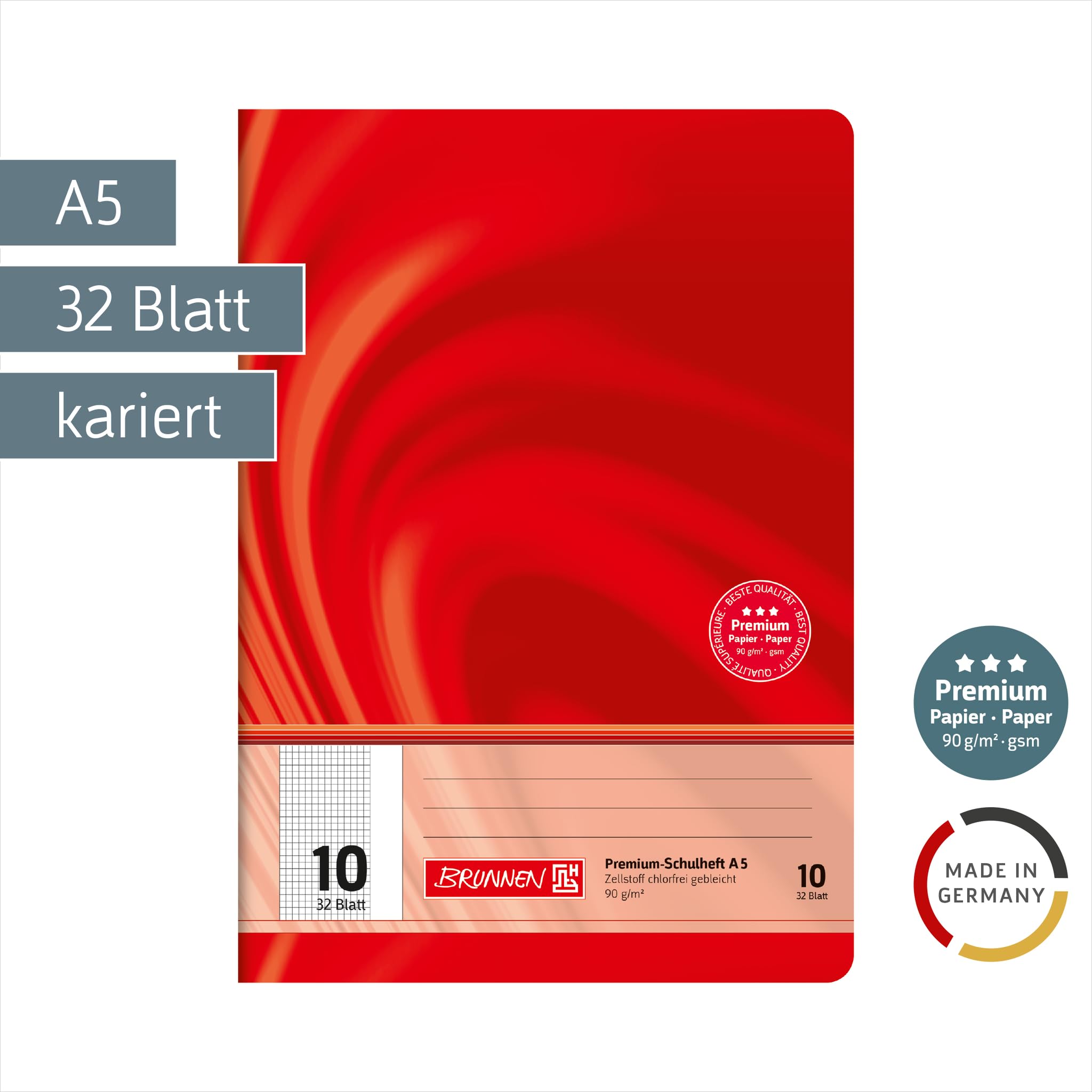 brunnen-premium-schulheft-104551002-din-a5-32-blatt-doppelheft-lineatur-10-karie image 2