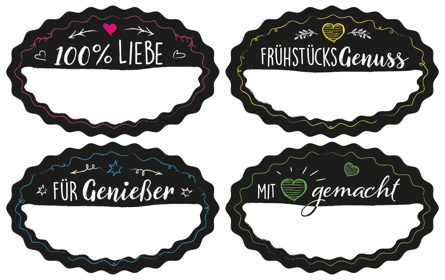 avery-zweckform-59938-haushaltsetiketten-einmachetiketten-oval-schwarz-100-liebe image 1