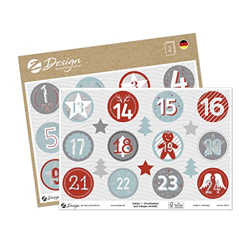 avery-zweckform-z-design-54617-adventskalender-zahlen-sticker-24-zahlen-1-24-sil image 6