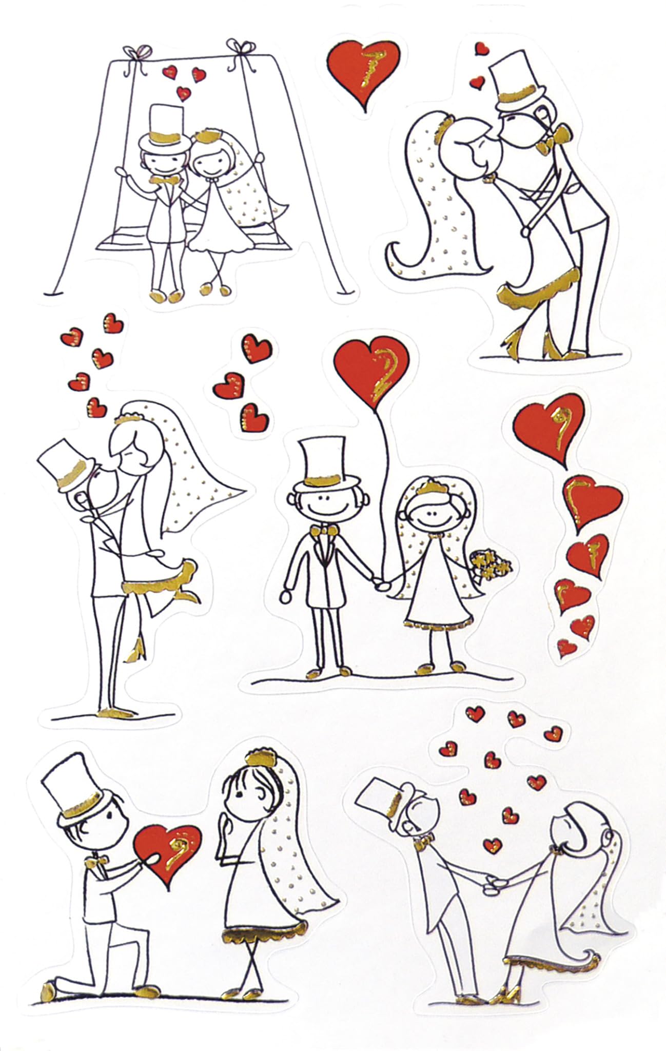 avery-zweckform-z-design-papier-sticker-brautpaar-9-st-ck-wei-schwarz-gold image 2