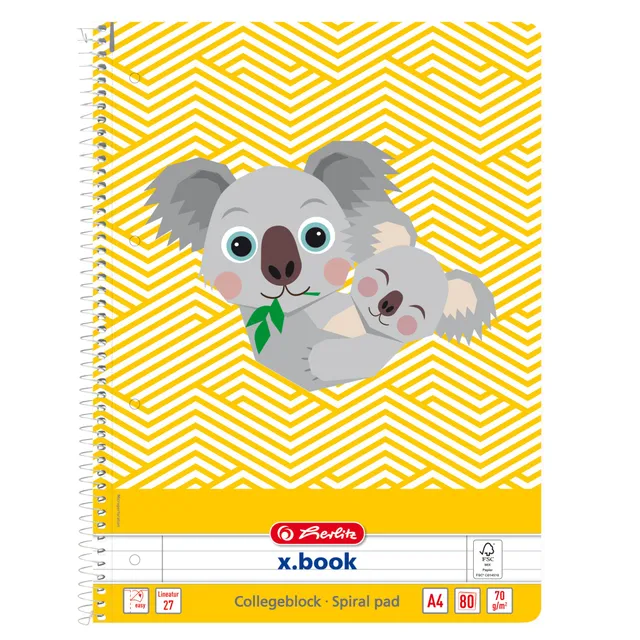 herlitz-spiralblock-a4-cute-animal-koala-liniert-80-blatt-5-st-ck image 1