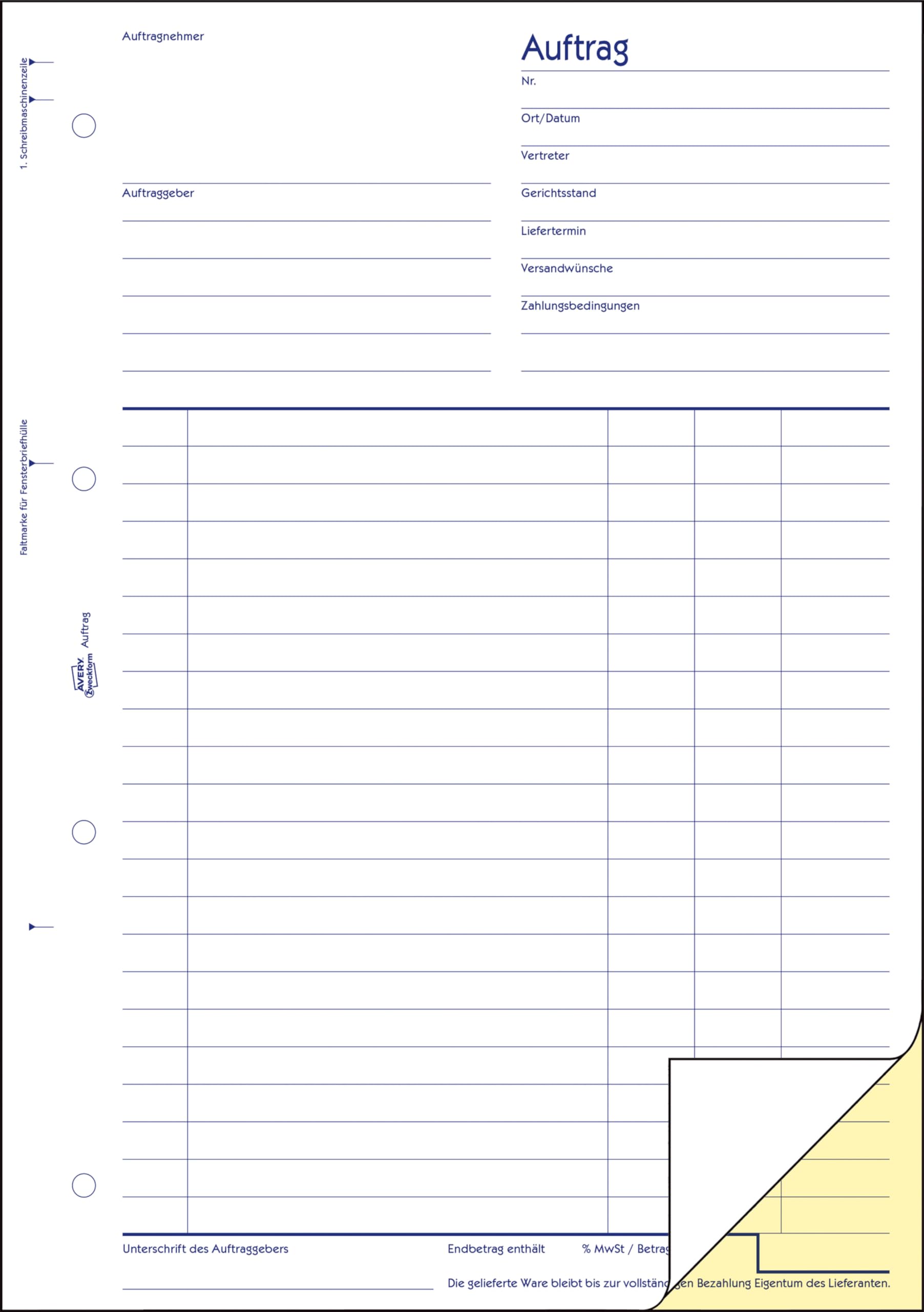 avery-zweckform-1728-auftragsblock-a4-2x40-blatt-selbstdurchschreibend-wei-gelb image 2