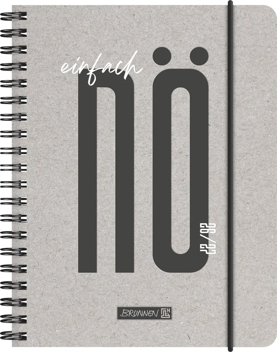 brunnen-sch-lerkalender-nope-2026-2027-a6-karton-grau-schwarz-18-monate-juli-202 image 1