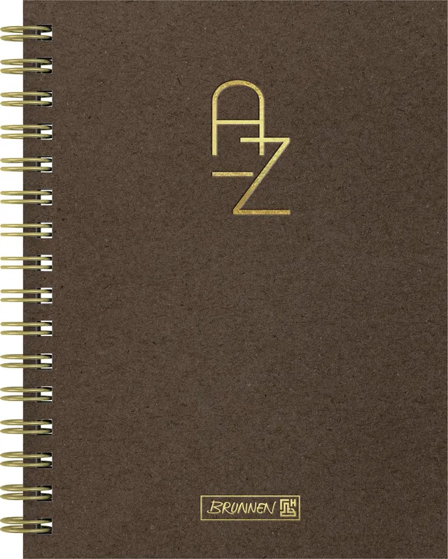 brunnen-adressbuch-wire-spirale-a5-128-seiten-chocolate-a-z-register image 1