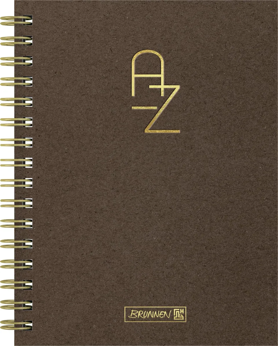 brunnen-adressbuch-wire-spirale-a5-128-seiten-chocolate-a-z-register image 1
