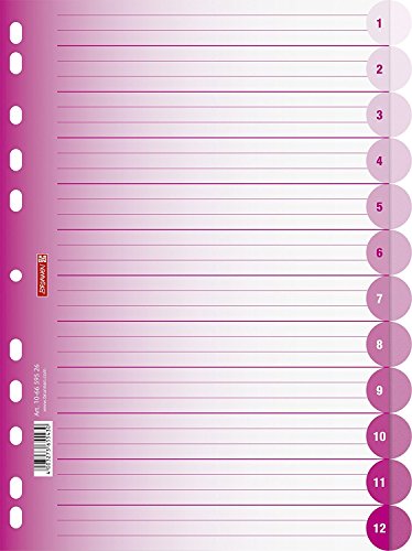 brunnen-colour-code-ordnerregister-a4-pp-12-teilig-violett-halbrund image 7
