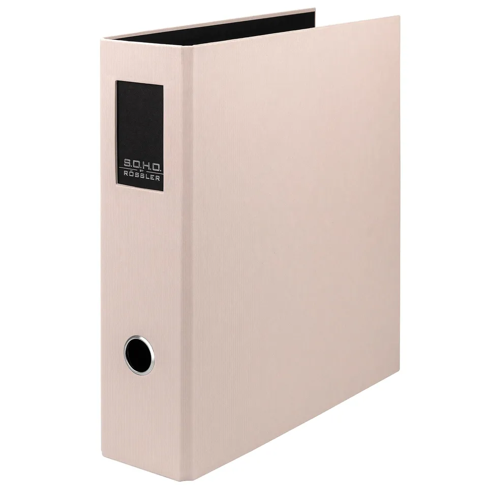 r-ssler-s-o-h-o-ordner-breit-a4-8-5-cm-mit-r-ckenschild-powder-rosa image 1