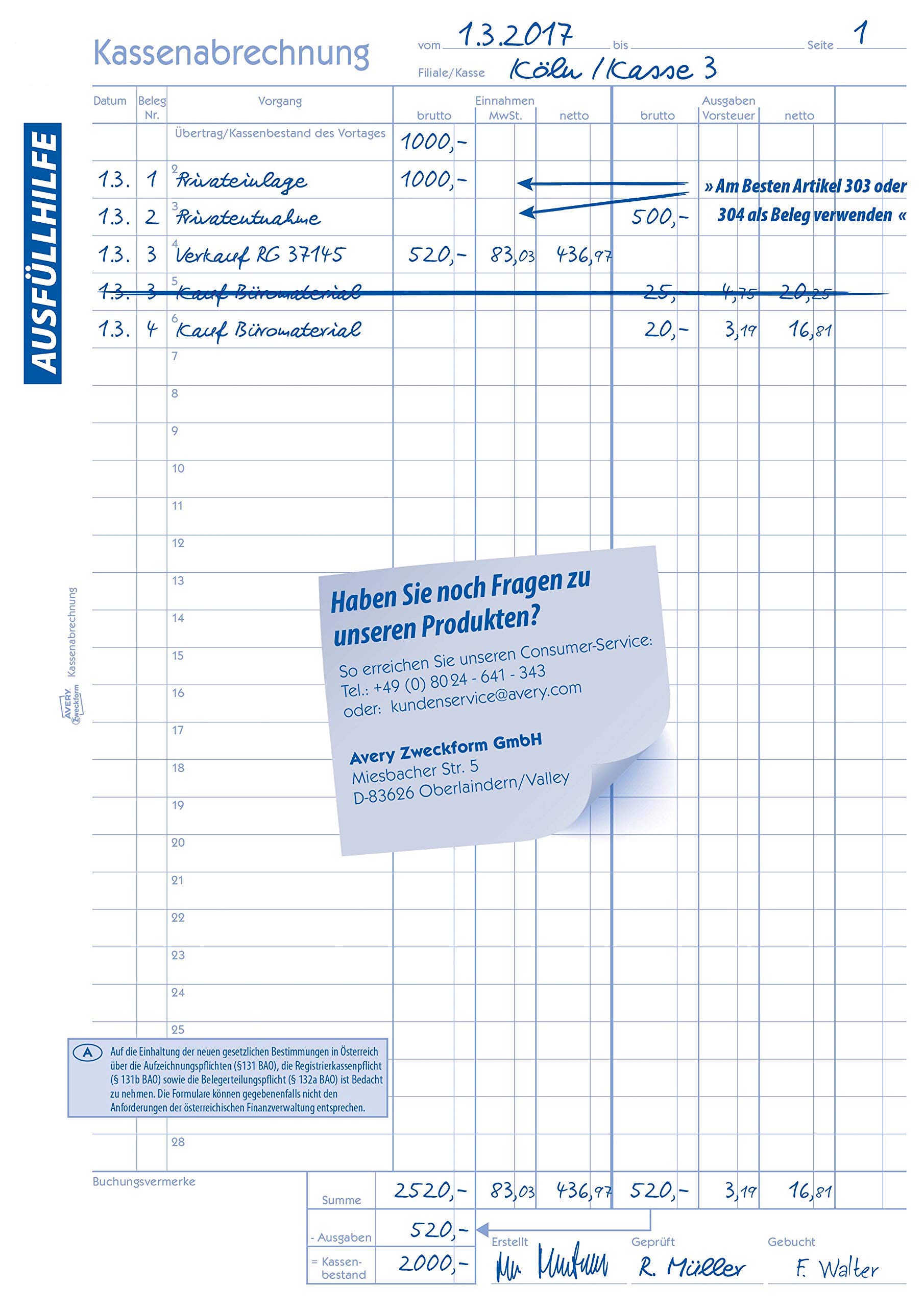 avery-zweckform-427-5-kassenabrechnung-a4-2x50-blatt-5er-pack image 4