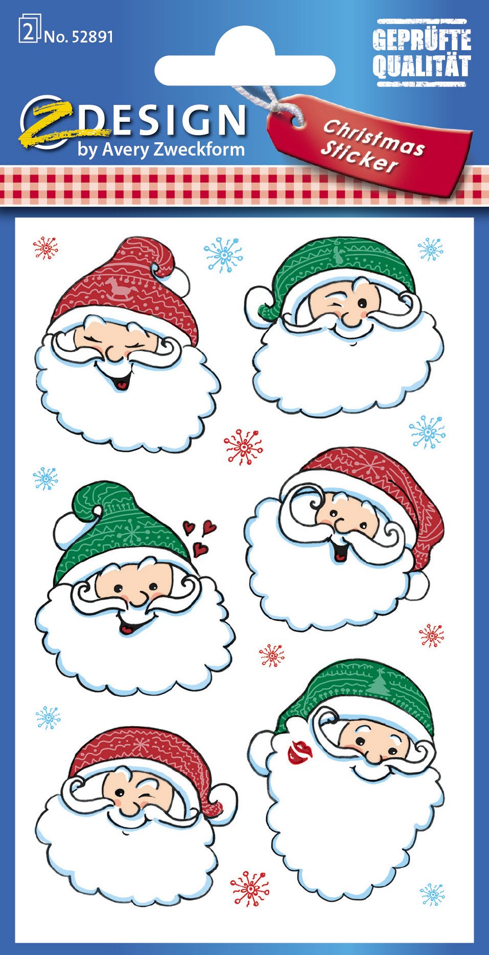 avery-zweckform-z-design-weihnachtsaufkleber-weihnachtsmann-52891-34-sticker-auf image 2