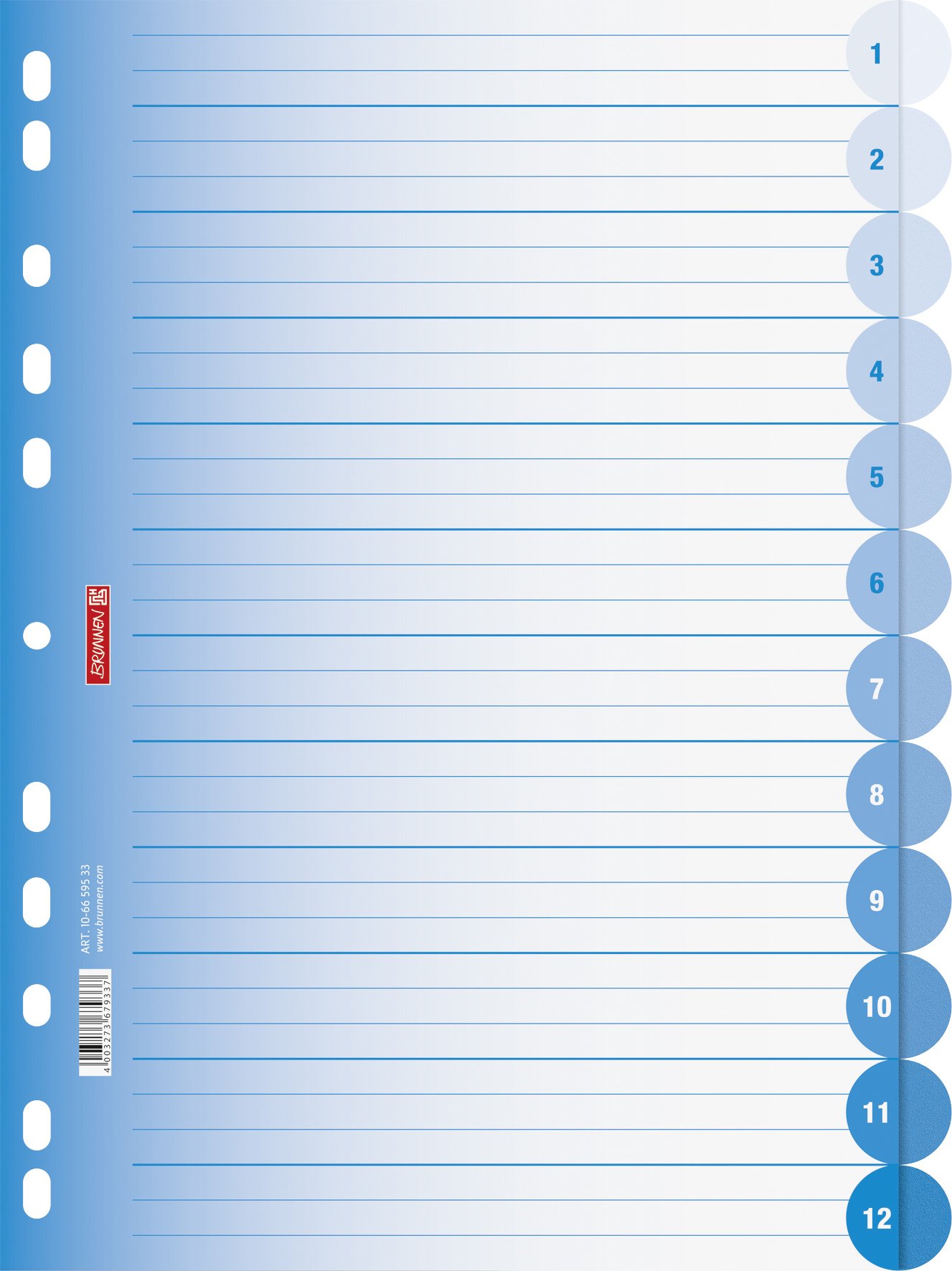 brunnen-106659533-ringbuchregister-colour-code-a4-12-tabs-blau-azur image 1