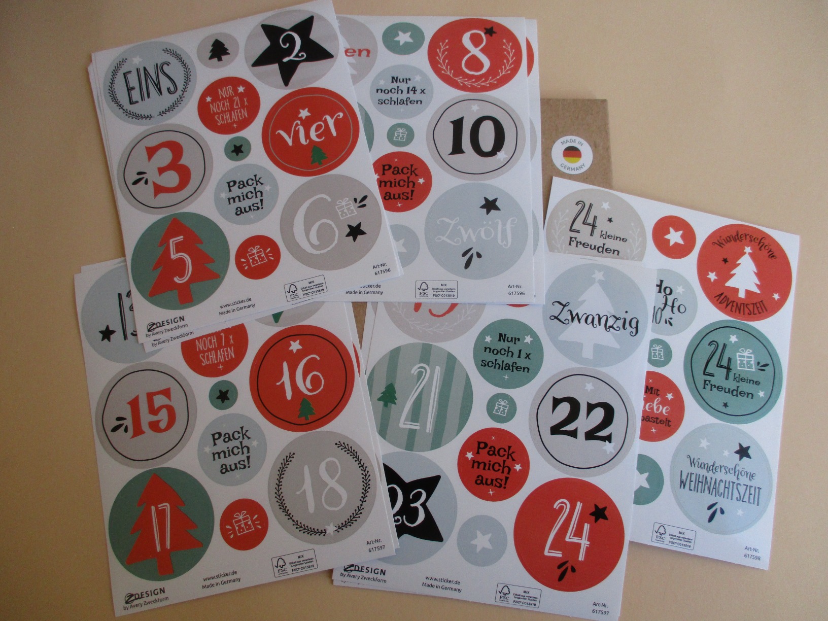 Wunderschöne Zahlen für DIY-Kalender