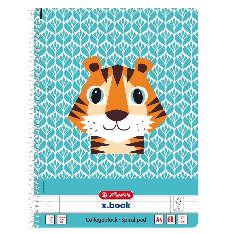 herlitz-spiralblock-a4-cute-animal-tiger-liniert-80-blatt-5-st-ck image 1
