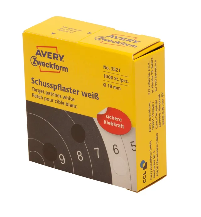 avery-zweckform-3521-schusspflaster-19-mm-1-000-wei-e-zielscheiben-aufkleber-im- image 1