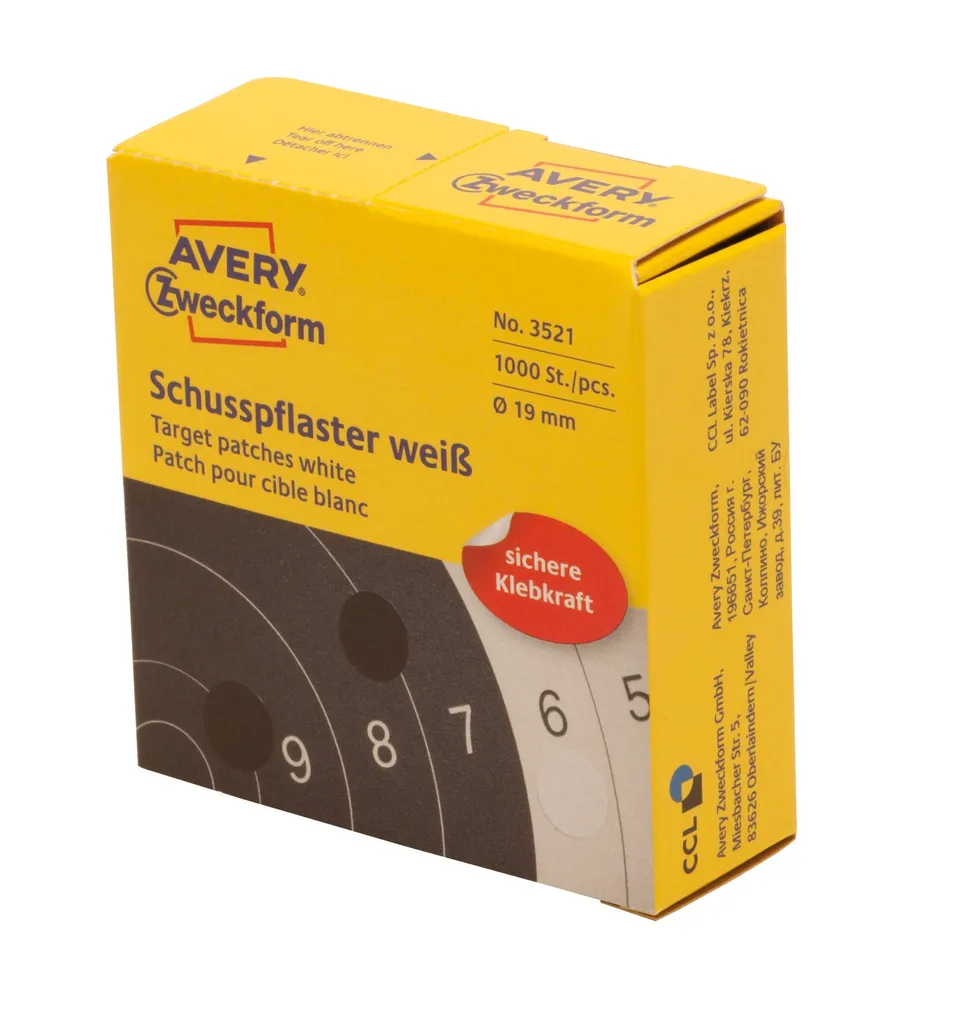 avery-zweckform-3521-schusspflaster-19-mm-1-000-wei-e-zielscheiben-aufkleber-im- image 1