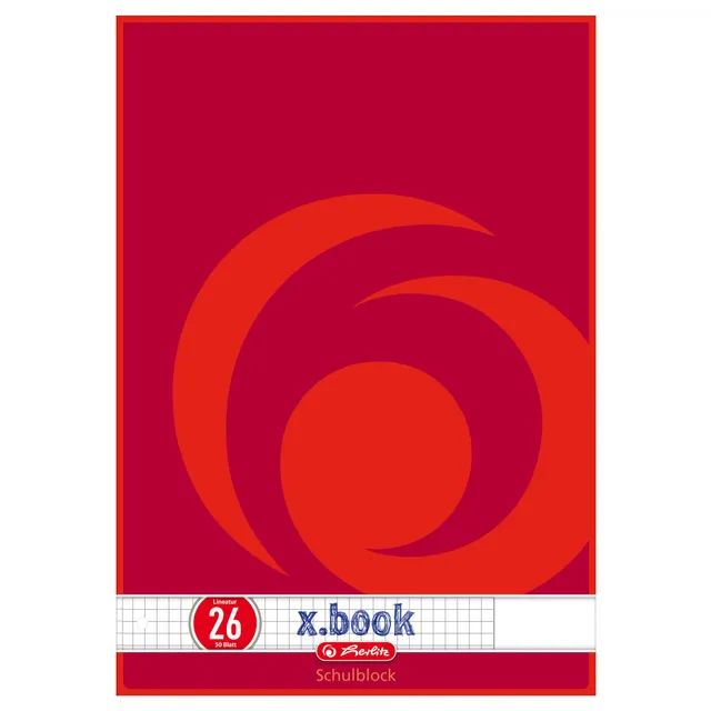 herlitz-schulblock-x-book-a4-lineatur-26-kariert-50-blatt-10er-pack image 1