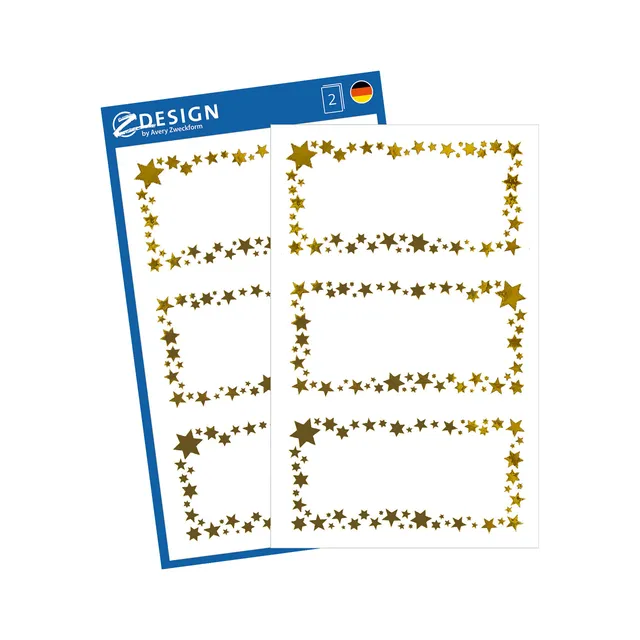 avery-zweckform-z-design-52622-weihnachtsaufkleber-goldpr-gung-6-sticker-auf-2-b image 1