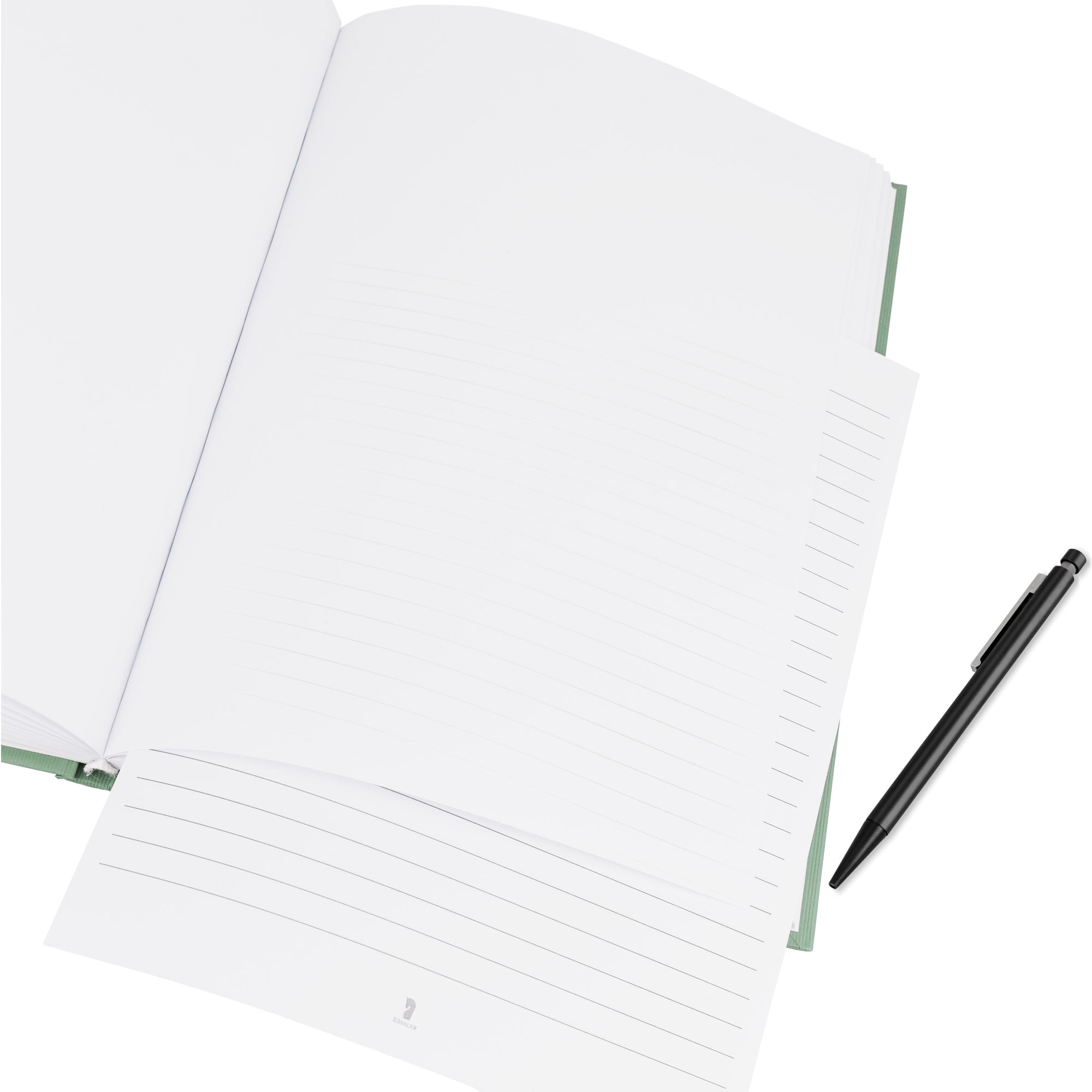 r-ssler-s-o-h-o-notizbuch-a4-hardcover-blankoseiten-linienblatt-mint image 4