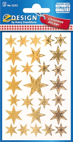 avery-zweckform-52252-aufkleber-weihnachten-sterne-gold-54-st-ck image 6