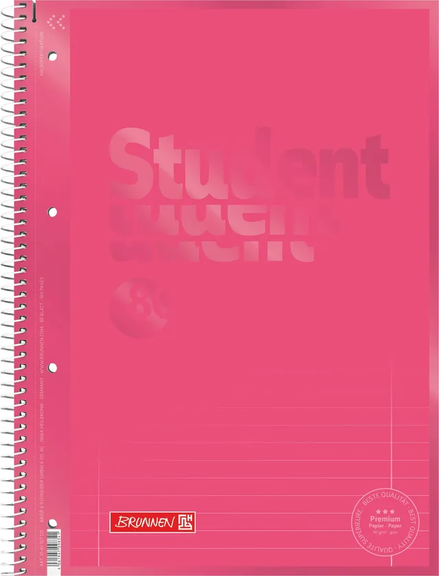 brunnen-collegeblock-premium-student-colour-code-a4-lineatur-27-80-blatt-tulip image 1