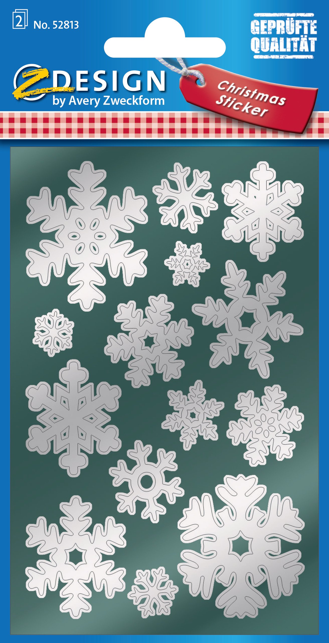 avery-zweckform-52813-z-design-weihnachtssticker-schneeflocken-silber-28-aufkleb image 2
