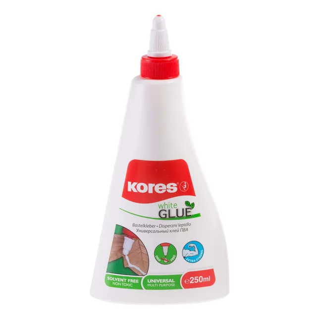 kores-wei-er-bastelkleber-250-ml-pva-auswaschbar image 1