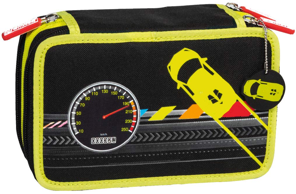 brunnen-sch-ler-etui-speed-3-rei-verschl-sse-schwarz-gef-llt-mit-markenbuntstift image 1