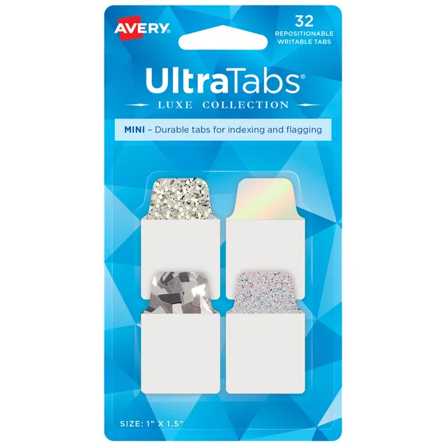 avery-zweckform-74178-ultratabs-haftstreifen-transparent-silber-32-st-ck image 1