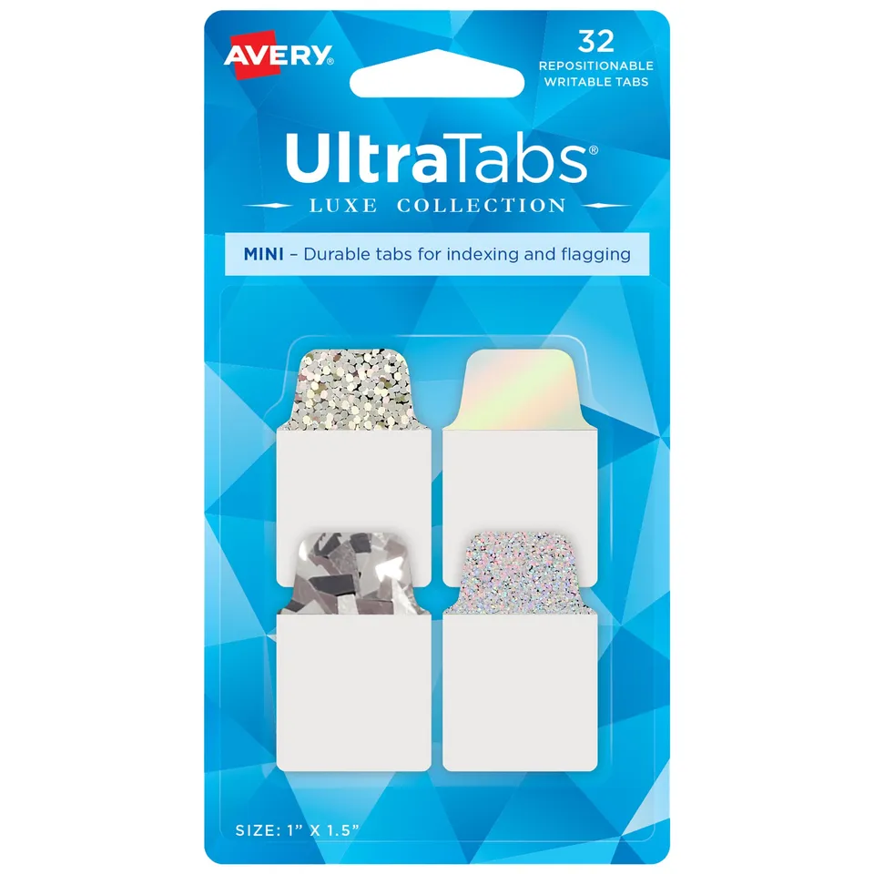 avery-zweckform-74178-ultratabs-haftstreifen-transparent-silber-32-st-ck image 1